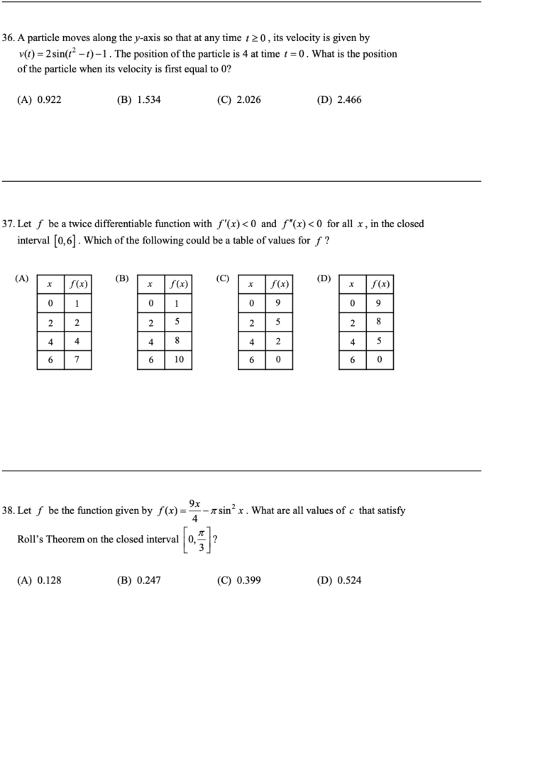 AP Calculus AB Practice Test 1